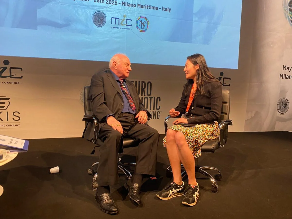 Ginny Wan training with Richard Bandler, co-founder of NLP
