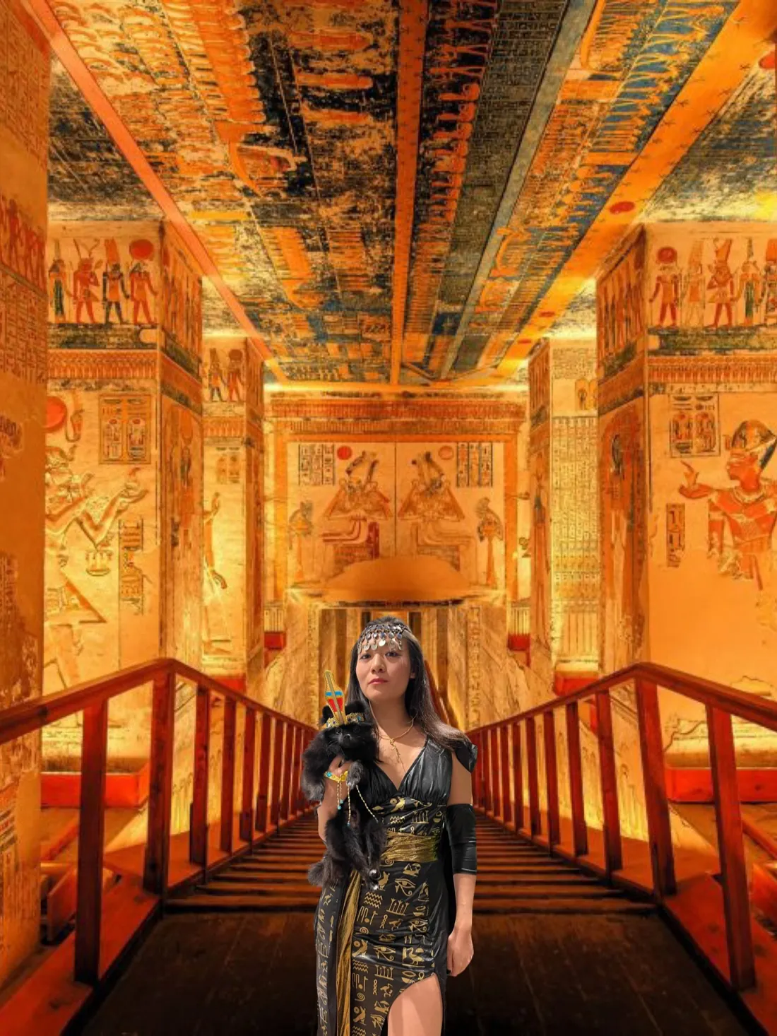 Ginny Wan inside an ancient Egyptian tomb